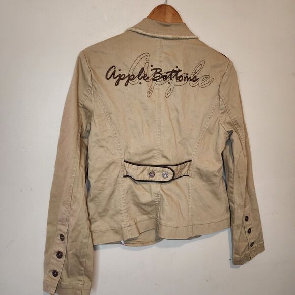 Vintage Apple Bottoms Denim Jacket Y2K Military Button Pockets Womens Medium - Picture 8 of 16